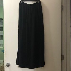 Black Sheer Long Skirt with Slits